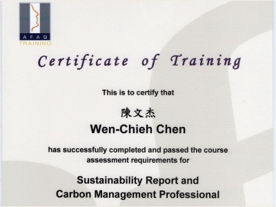 Certificate of Training